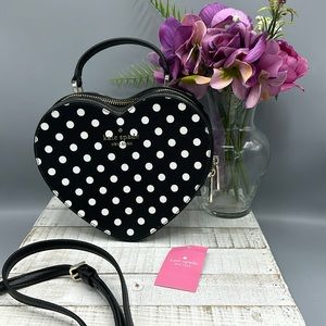 Nwt Kate spade love shack polka dot heart crossbody bag